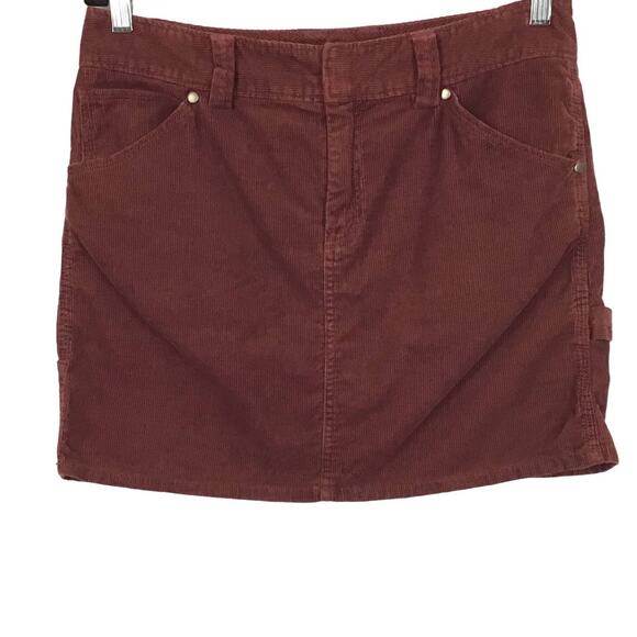 J CREW Cargo Carpenter Velvet Corduroy Mini Skirt Cinnamon Brick Burgundy Red 8 - Picture 2 of 6